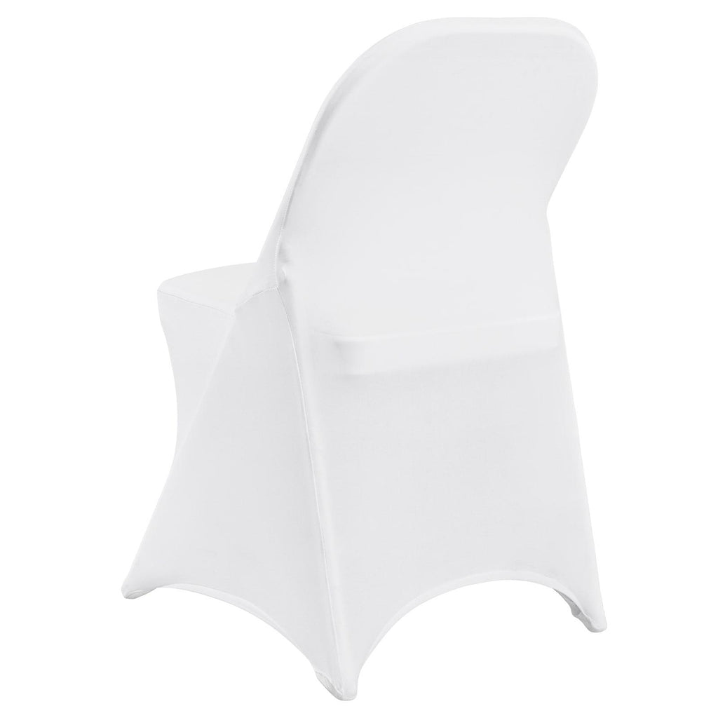 White Stretch Spandex Chair Covers, 12 PCS, Universal Washable Slipcovers, Removable Seat Protector for Wedding Party Dining Banquet Event