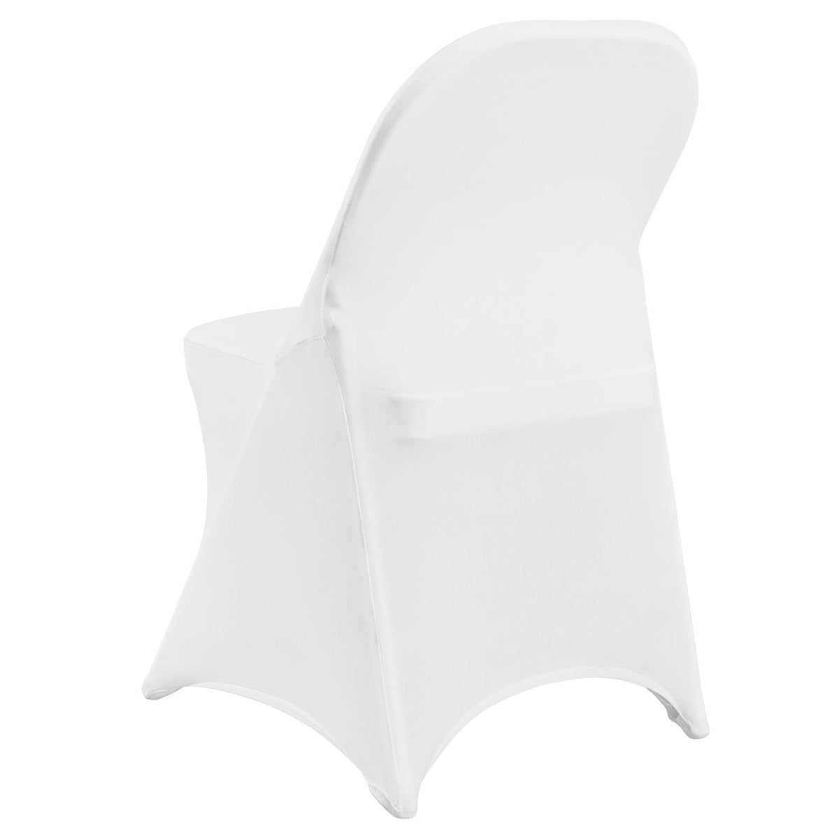 White Stretch Spandex Chair Covers, 12 PCS, Universal Washable Slipcovers, Removable Seat Protector for Wedding Party Dining Banquet Event