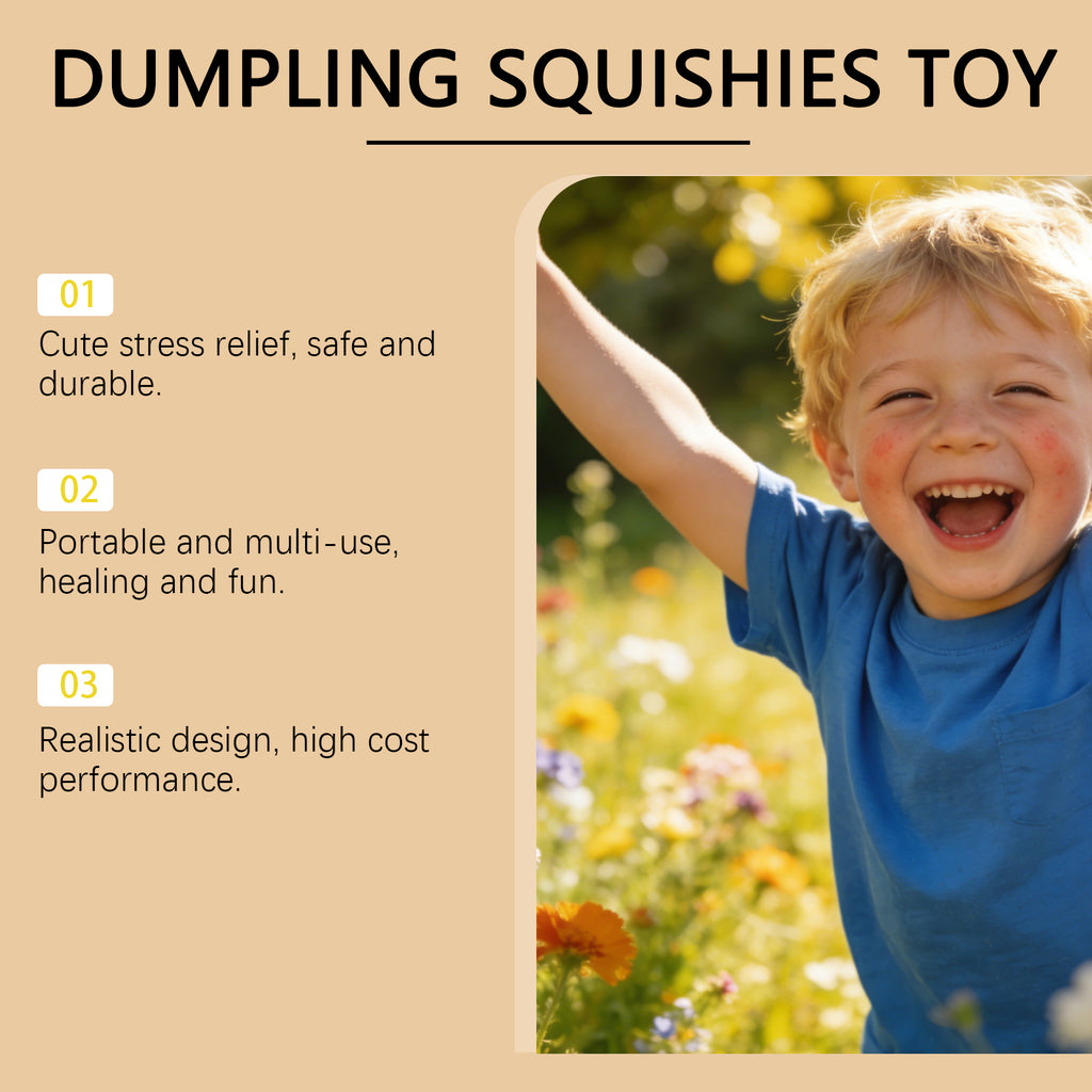 Bao Bun Squishy Stress Relief Toy, Soft TPR Squeeze Fidget Toy with Cute Face, 3.74 in, Assorted Colors