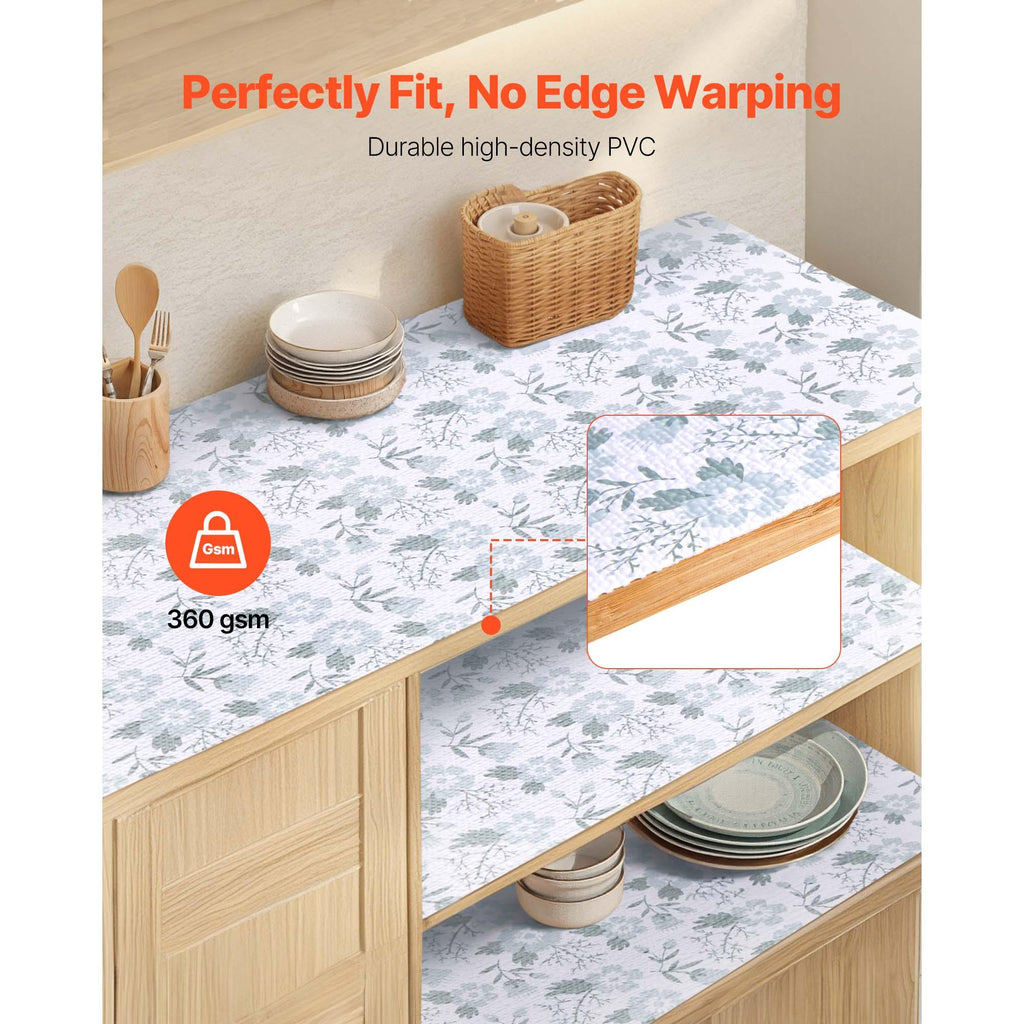 Classic Floral Drawer and Shelf Liner for Kitchen Cabinet Non-Adhesive 23 FT