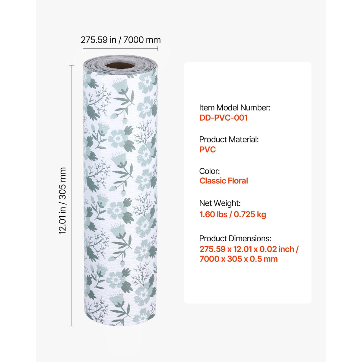 Classic Floral Drawer and Shelf Liner for Kitchen Cabinet Non-Adhesive 23 FT