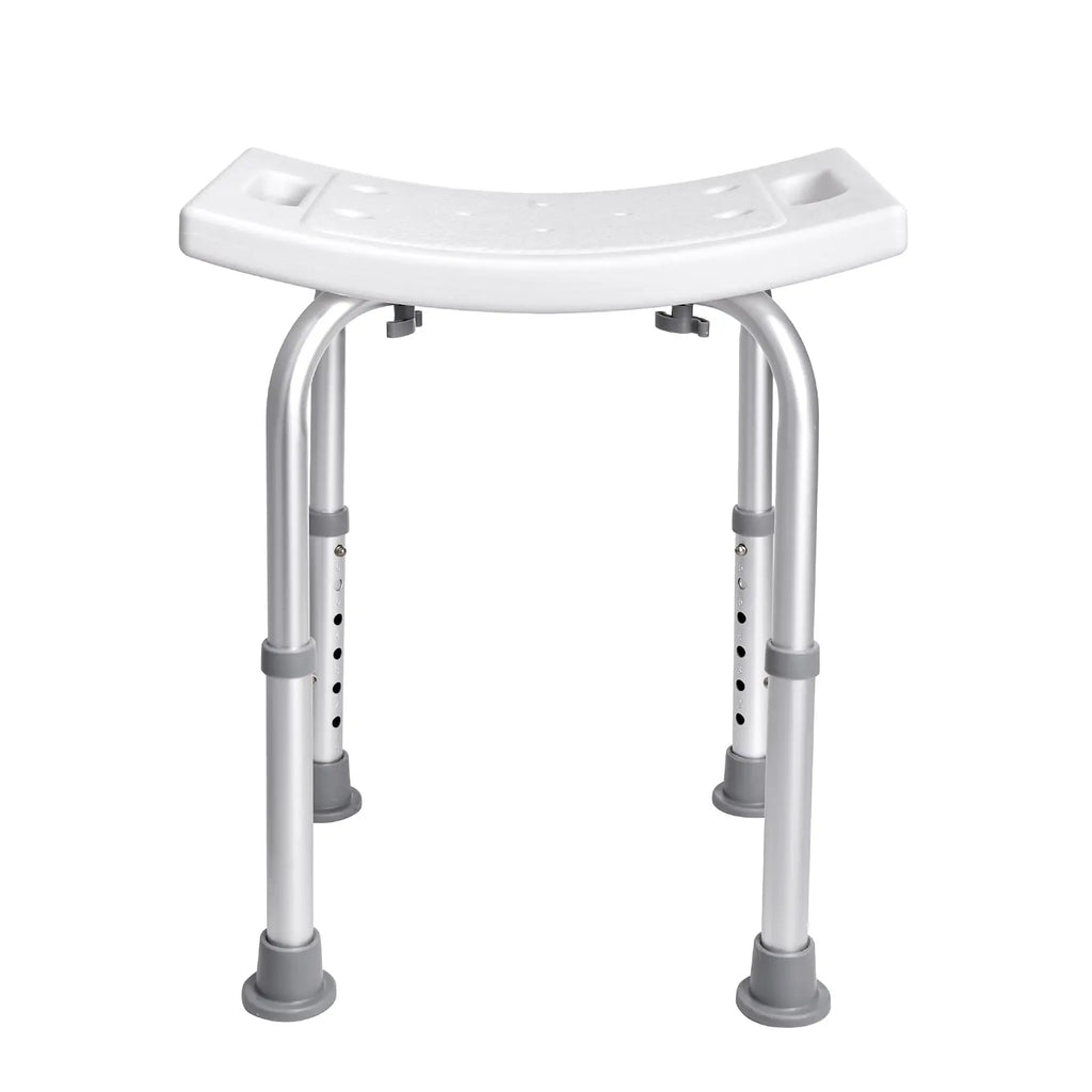 Adjustable Height Shower Chair with Built-in Handles, Non-Slip Bath Seat for Shower or Tub, Rust-Resistant Aluminum Frame