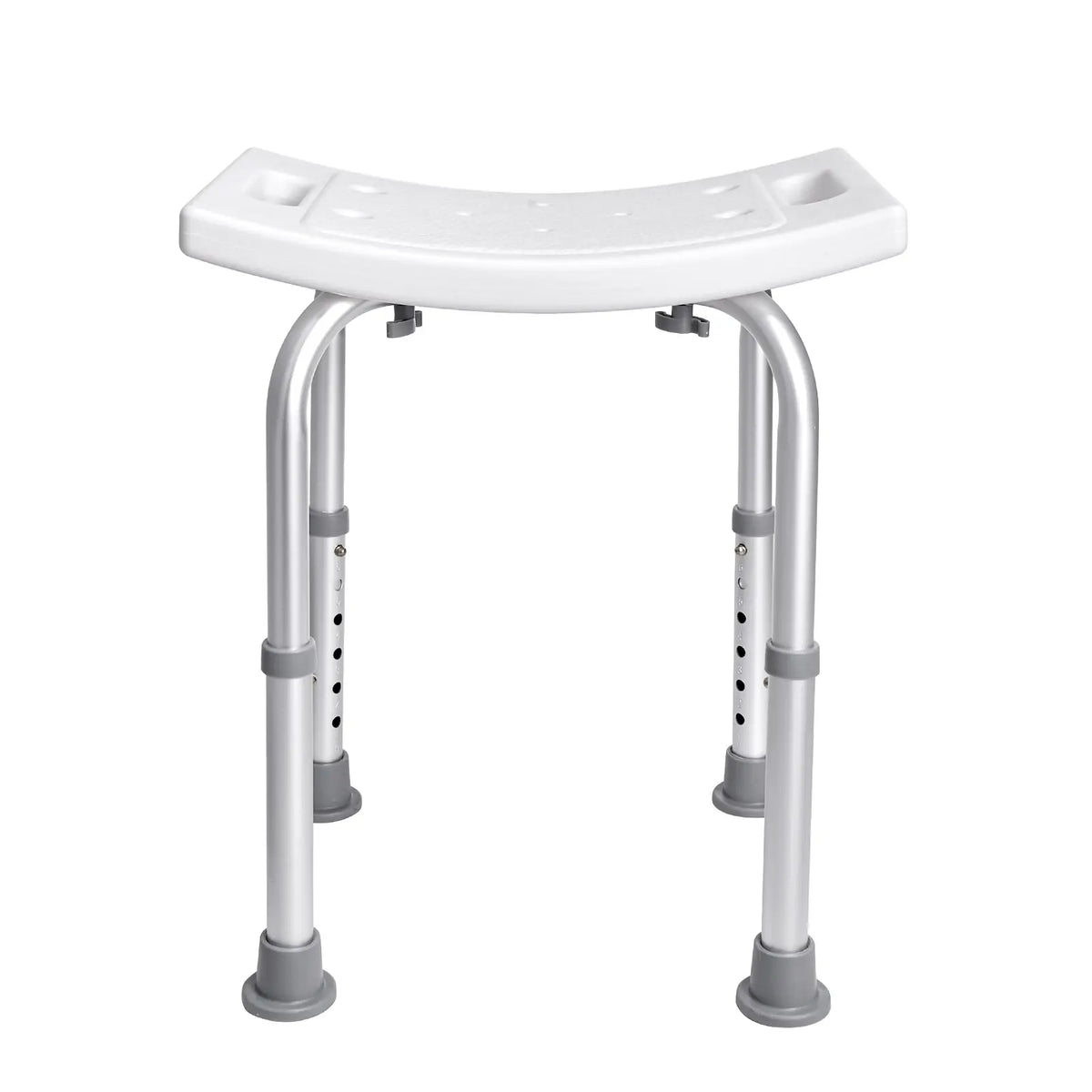 Adjustable Height Shower Chair with Built-in Handles, Non-Slip Bath Seat for Shower or Tub, Rust-Resistant Aluminum Frame