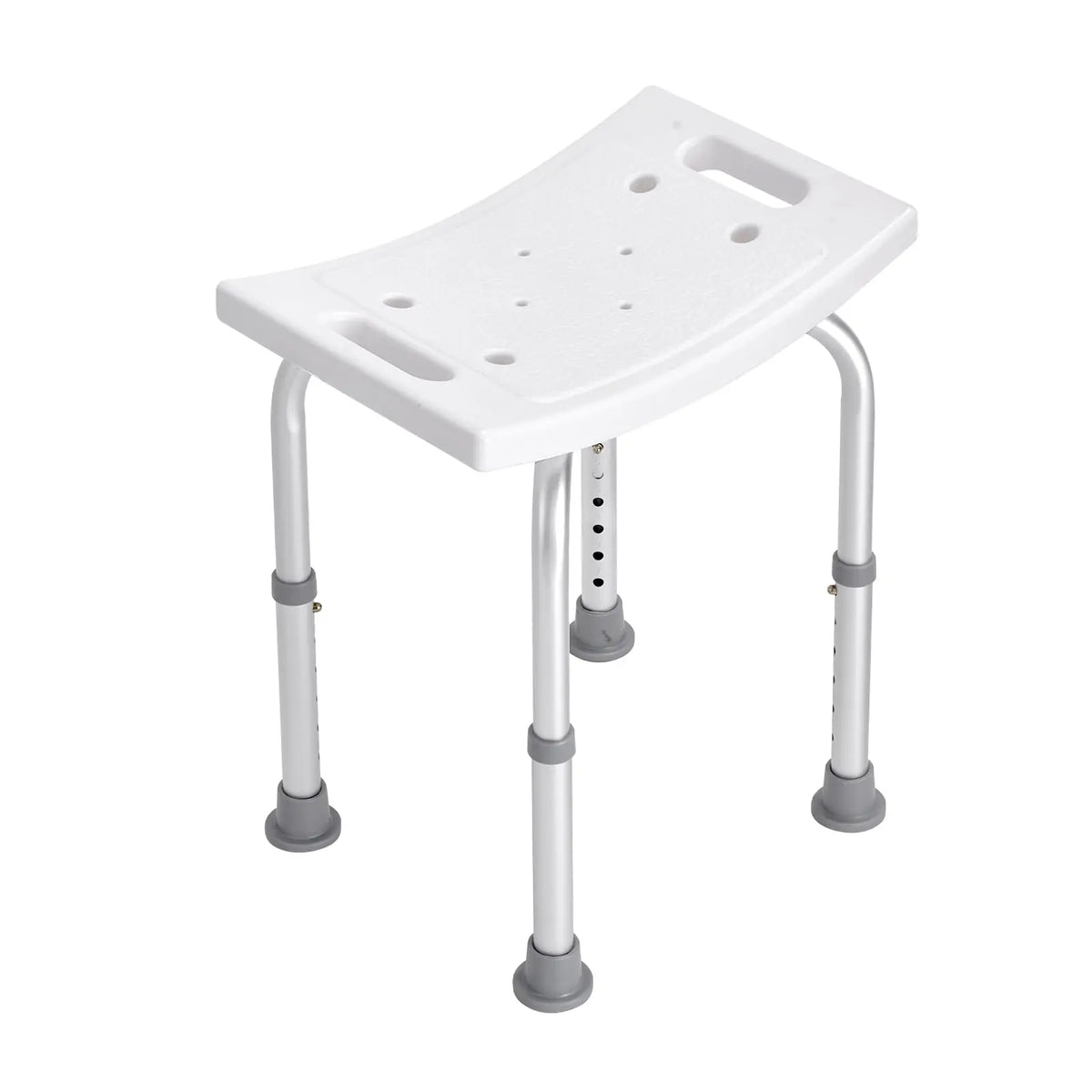 Adjustable Height Shower Chair with Built-in Handles, Non-Slip Bath Seat for Shower or Tub, Rust-Resistant Aluminum Frame