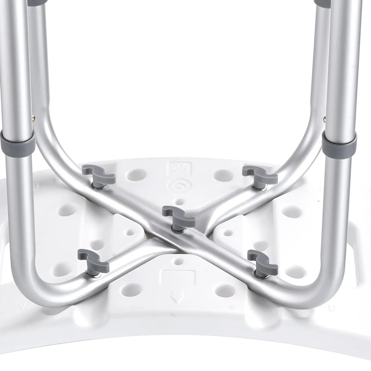 Adjustable Height Shower Chair with Built-in Handles, Non-Slip Bath Seat for Shower or Tub, Rust-Resistant Aluminum Frame
