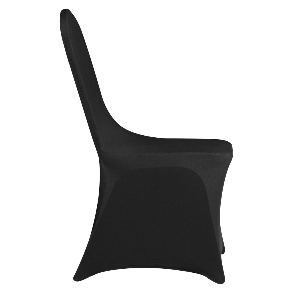 30 PCS Black Stretch Spandex Folding Chair Covers, Universal Fitted Washable Slipcovers for Wedding, Party, Banquet, Holiday, Celebration, Dining