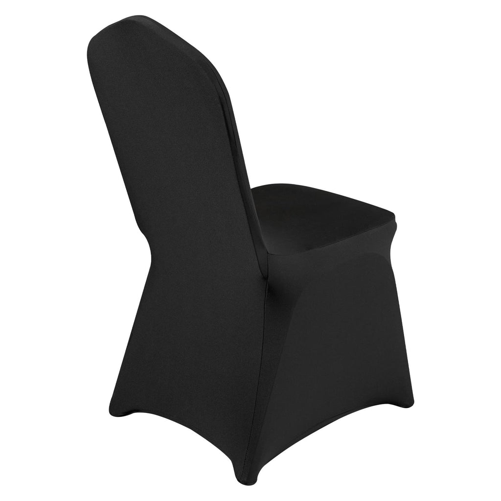30 PCS Black Stretch Spandex Folding Chair Covers, Universal Fitted Washable Slipcovers for Wedding, Party, Banquet, Holiday, Celebration, Dining