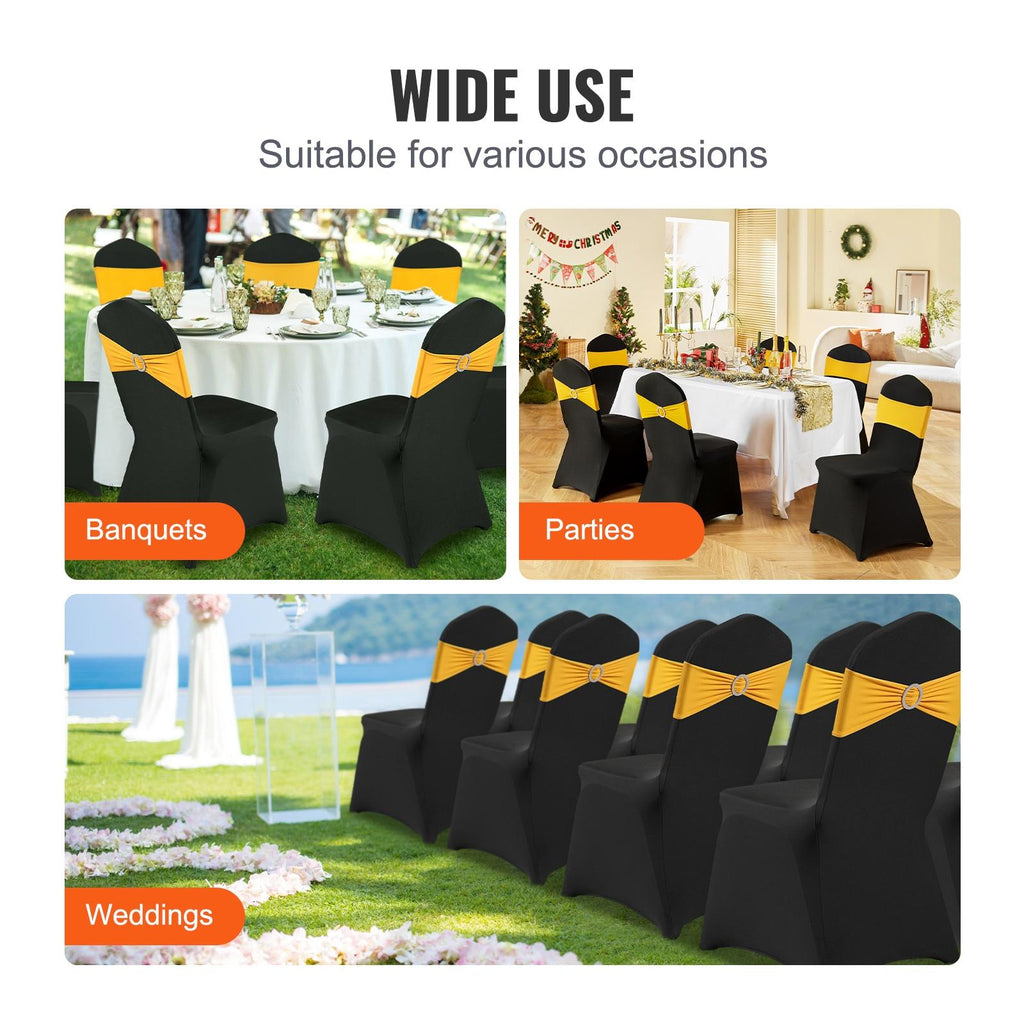 30 PCS Black Stretch Spandex Folding Chair Covers, Universal Fitted Washable Slipcovers for Wedding, Party, Banquet, Holiday, Celebration, Dining