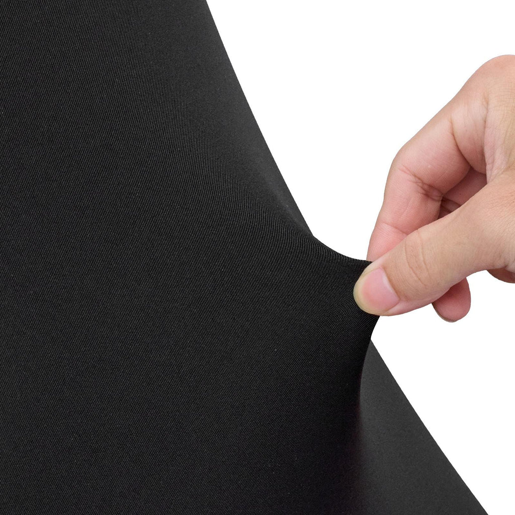 3 Pack 6FT Rectangular Fitted Tablecloth, Wrinkle-Resistant Black Spandex Cover, Washable for Party, Wedding, Cocktail, Banquet, Festival