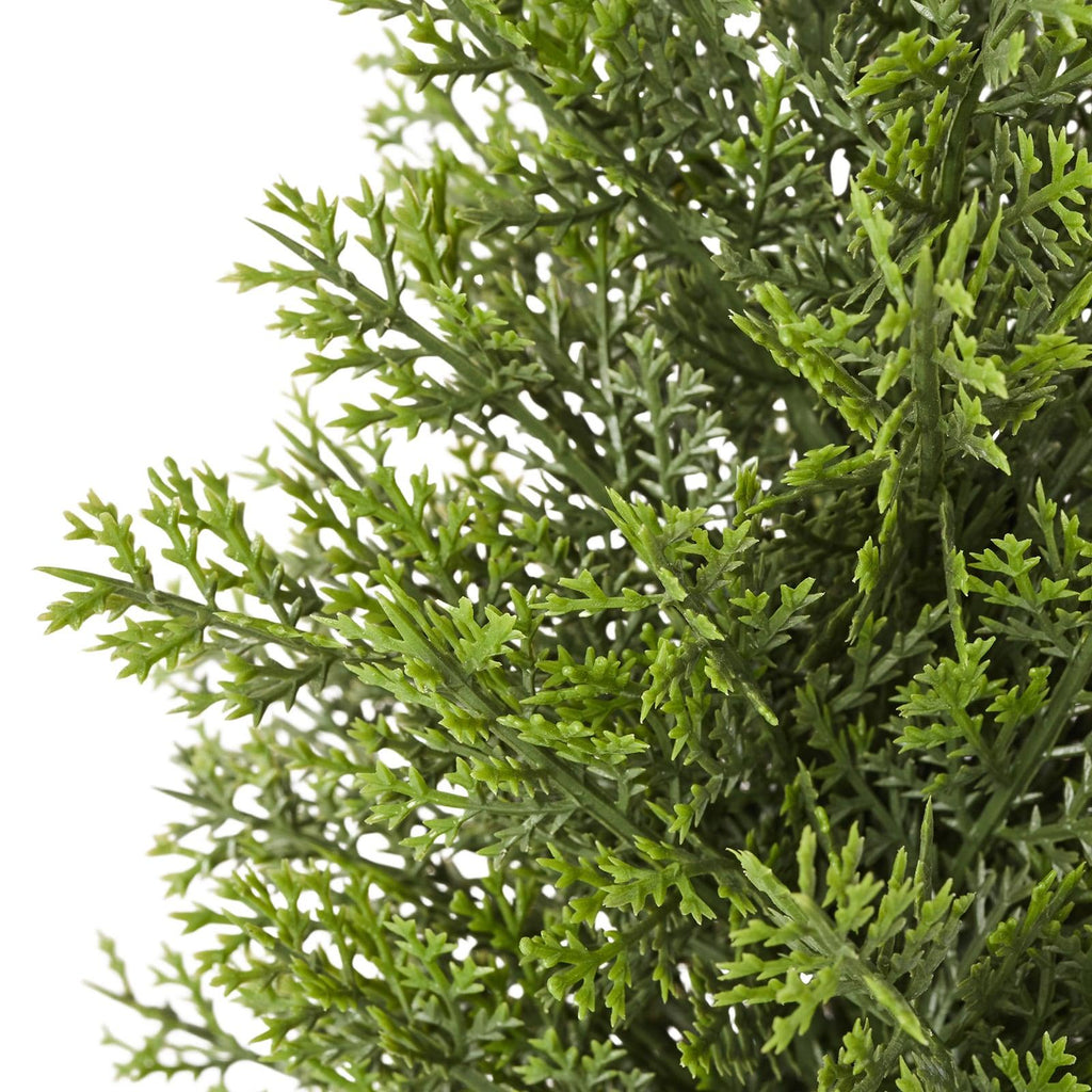 2 Pack 48" Artificial Cedar Topiary Trees, Faux Silk Pine Shrubs, Easy Assembly, Front Porch Patio Garden Balcony Backyard Indoor Outdoor Decor