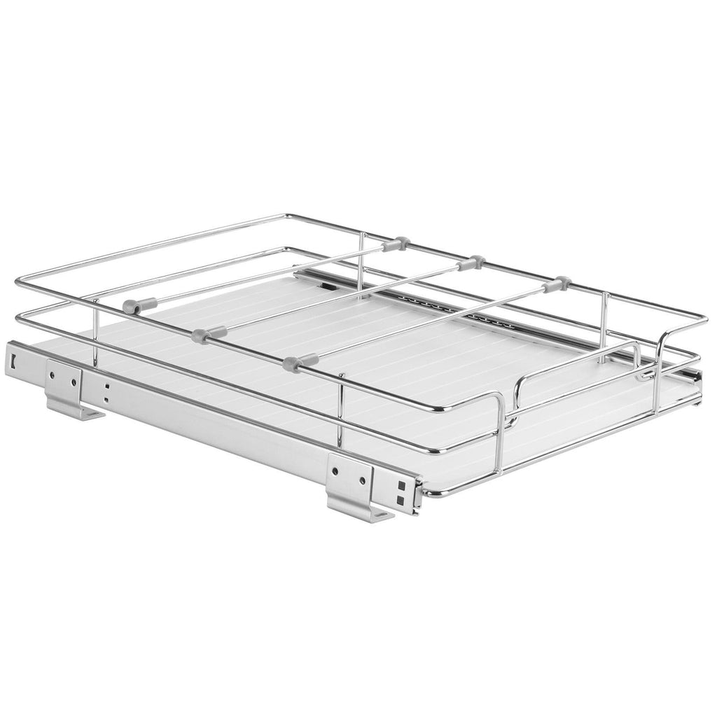 Pull-Out Cabinet Organizer, 11.5"W x 16.5"D, Heavy-Duty Steel Sliding Pantry Drawer, Under-Sink Storage, Fits 14x17.5" Opening