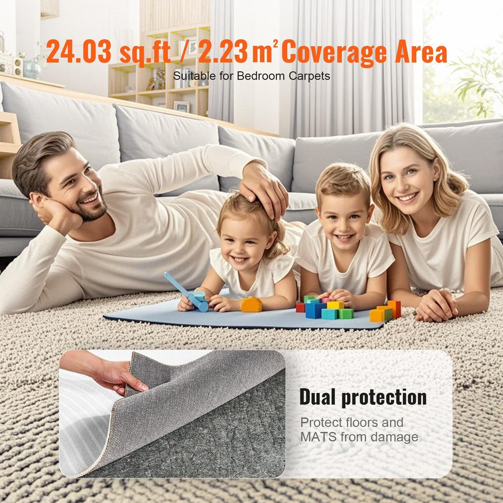 Rug Pad Gripper 4' x 6' Protective Carpet Pad 0.47" Thick for All Floors