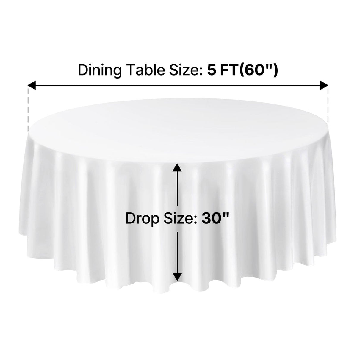 White Round Tablecloths 6 Pack, 120", Stain & Wrinkle Resistant, Machine Washable Polyester Table Covers for Wedding, Party, Banquet & Formal Events