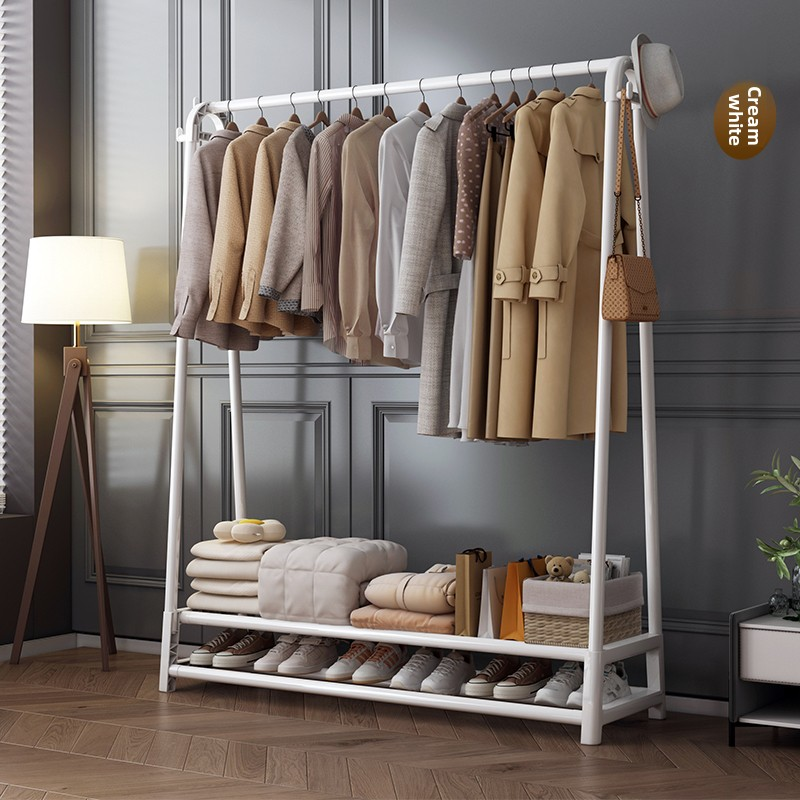 Heavy Duty Clothes Rack, Single Rod Clothing Rack with Wheels, Rolling Garment Rack for Hanging Clothes for Bedroom, Living Room & Boutique