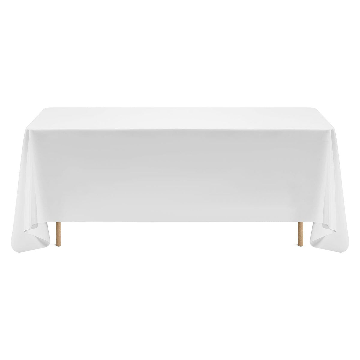 White Tablecloths for Rectangle Tables, 6 Pack, 70x120 In, Washable Wrinkle-Resistant Polyester Covers for Wedding, Party, Banquet