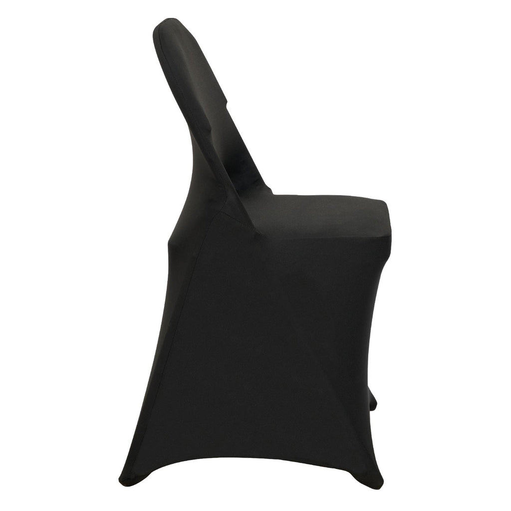 30 PCS Black Stretch Spandex Folding Chair Covers, Universal Fitted Washable Slipcovers for Wedding, Party, Banquet, Holiday, Celebration, Dining