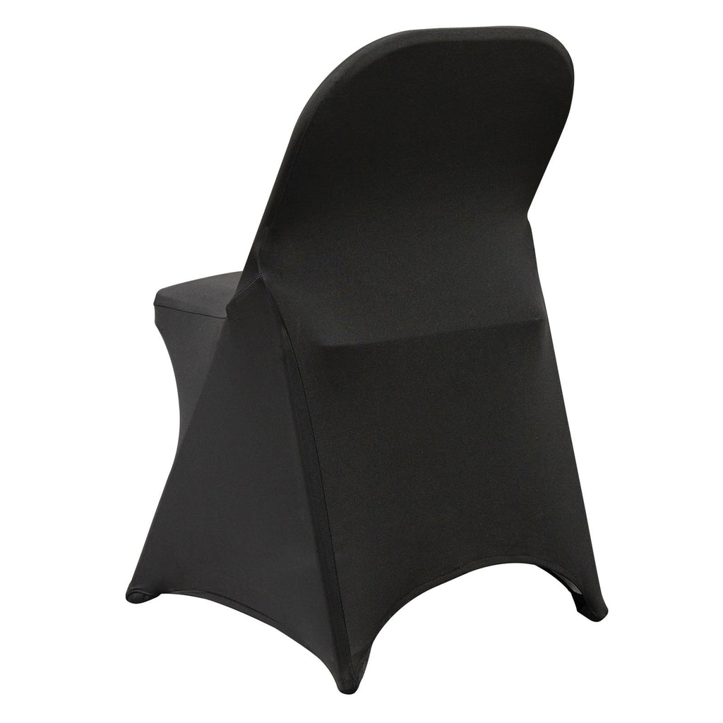 30 PCS Black Stretch Spandex Folding Chair Covers, Universal Fitted Washable Slipcovers for Wedding, Party, Banquet, Holiday, Celebration, Dining