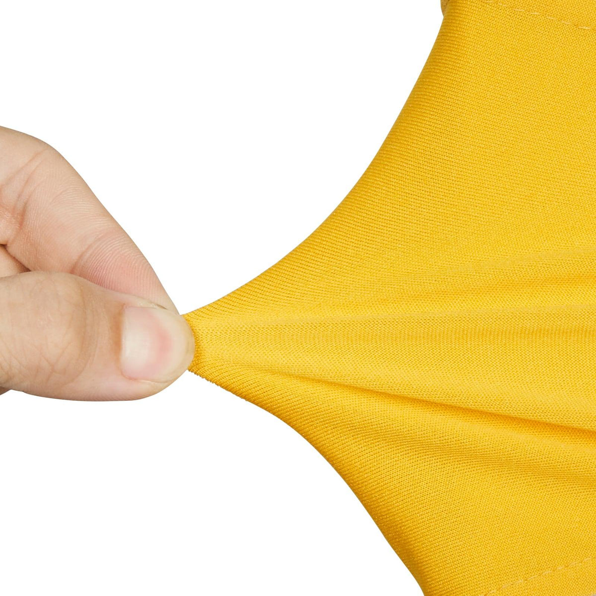 50 PCS Golden Yellow Spandex Chair Sashes with Round Buckle, Stretch Elastic Chair Bands for Wedding, Party, Banquet, Holiday Decor