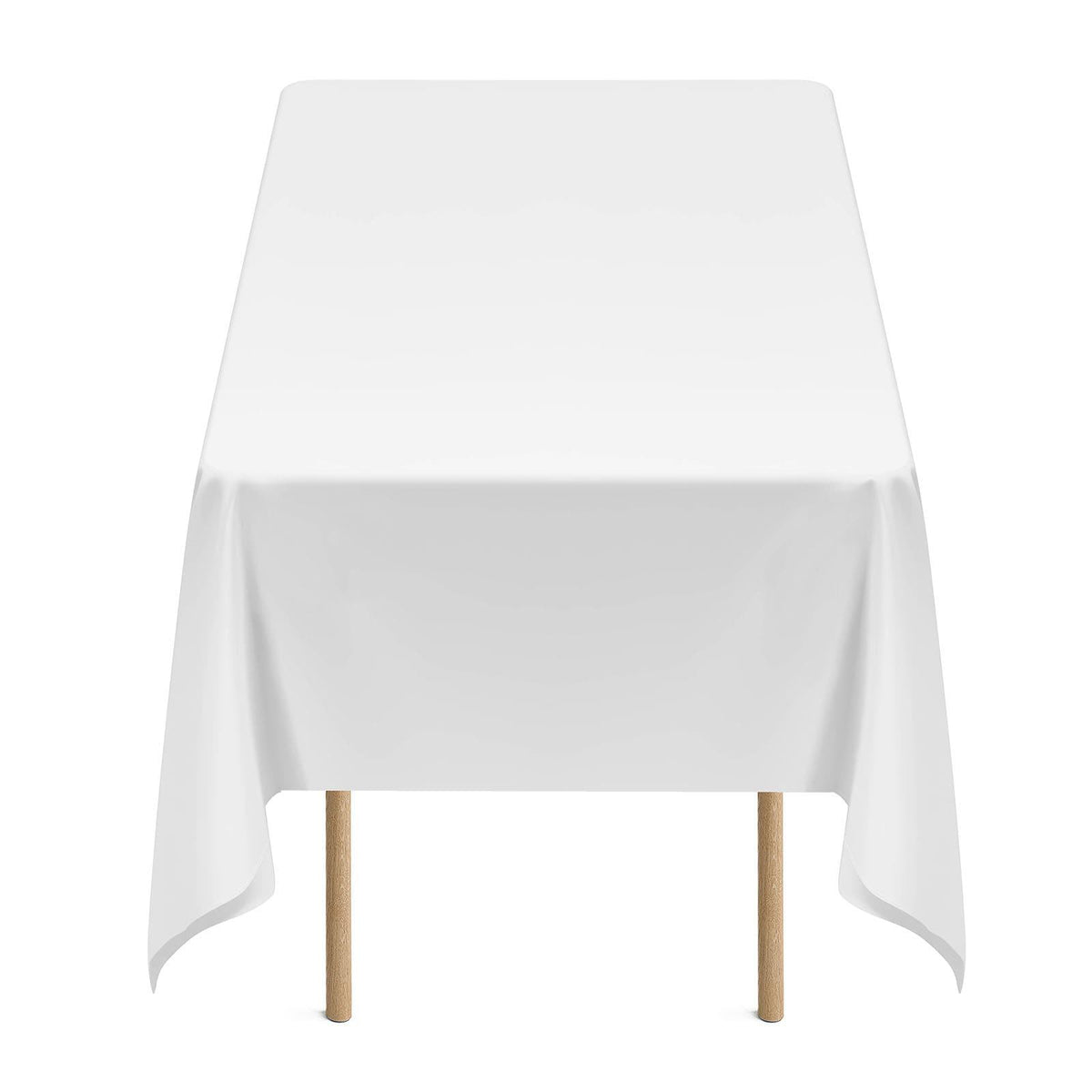 White Tablecloths for Rectangle Tables, 6 Pack, 60x102", Reusable Machine Washable Wrinkle-Resistant Polyester Table Covers for Wedding Party Banquet