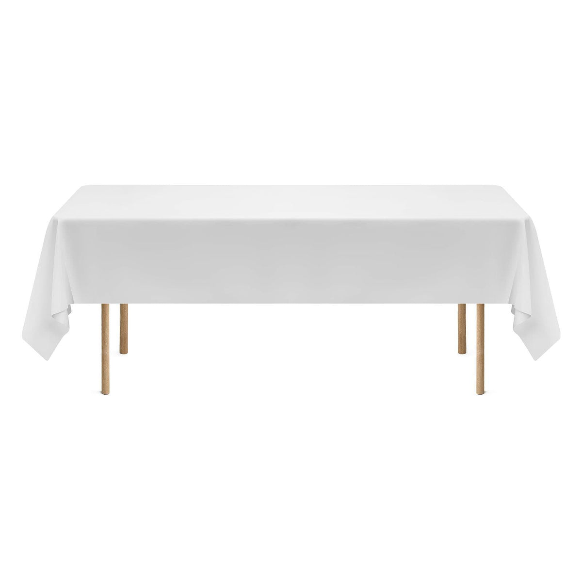 White Tablecloths for Rectangle Tables, 6 Pack, 60x102", Reusable Machine Washable Wrinkle-Resistant Polyester Table Covers for Wedding Party Banquet