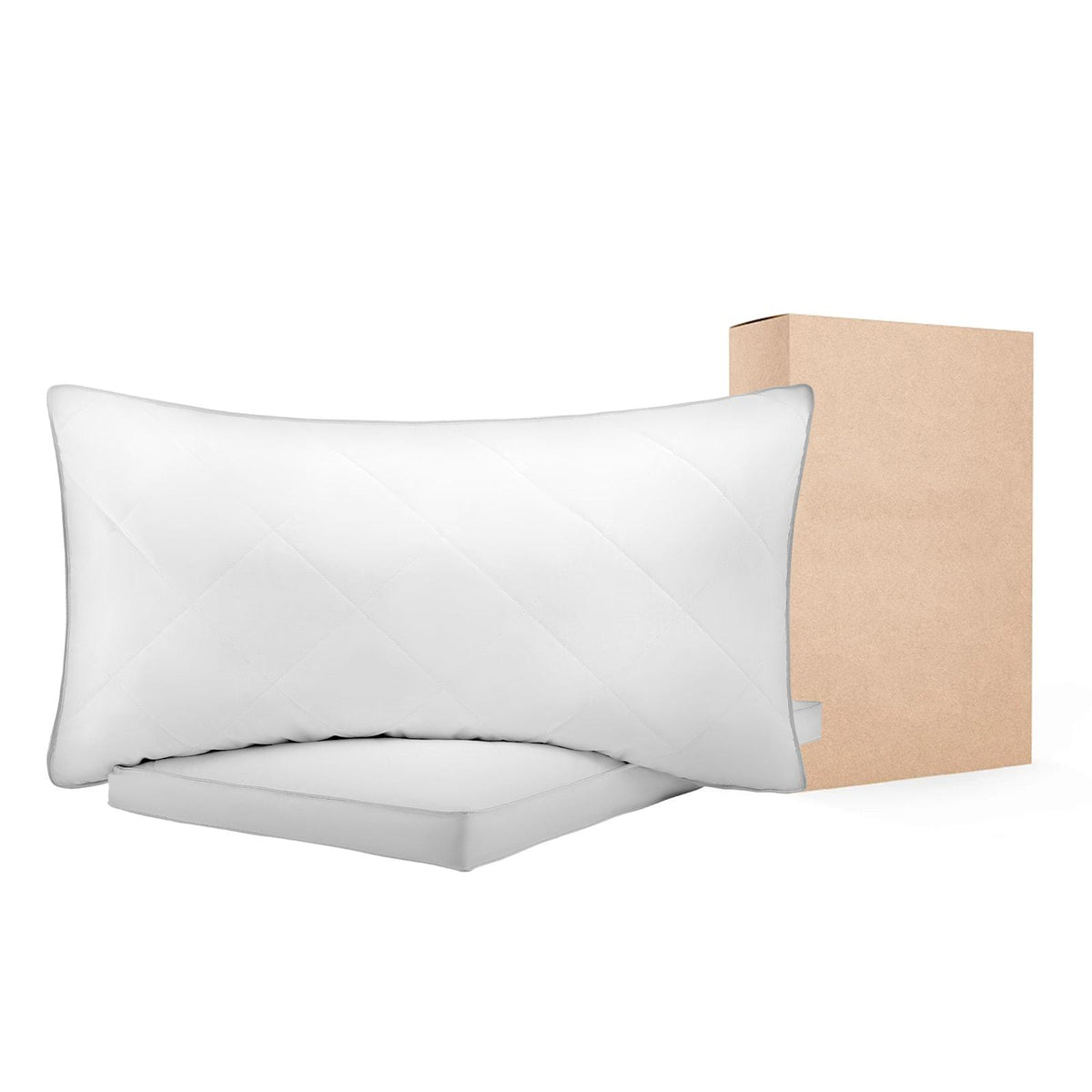 Bed Pillows for Sleeping, Set of 2, King Size, Luxury Hotel Quality Down Alternative, Supportive & Fluffy for Back, Stomach & Side Sleepers, White