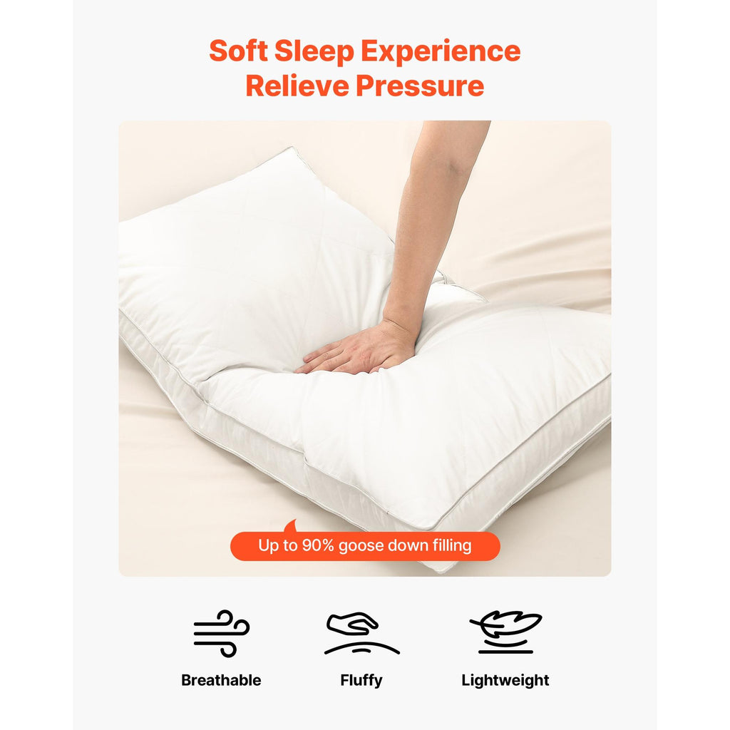Bed Pillows for Sleeping, Set of 2, King Size, Luxury Hotel Quality Down Alternative, Supportive & Fluffy for Back, Stomach & Side Sleepers, White