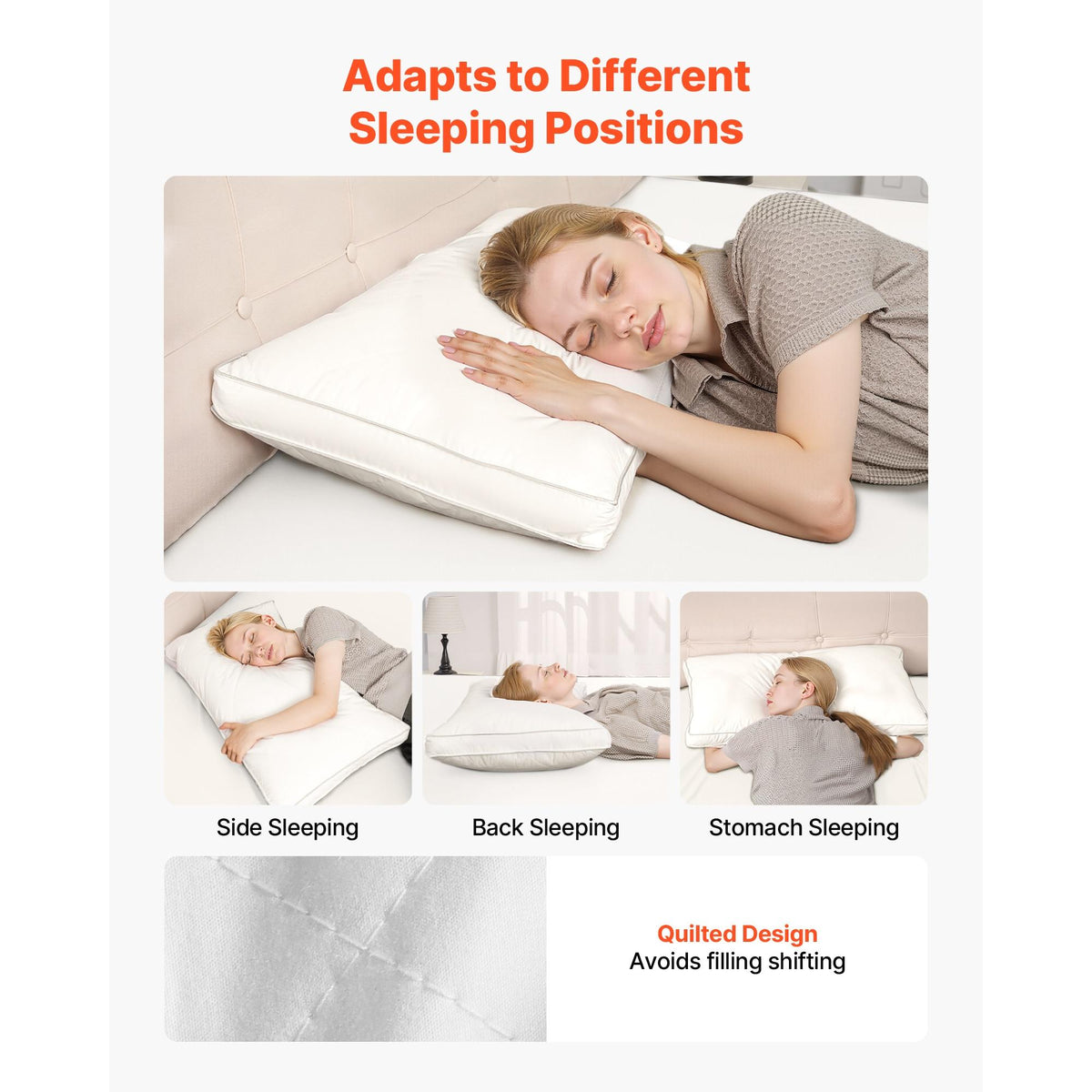 Bed Pillows for Sleeping, Set of 2, King Size, Luxury Hotel Quality Down Alternative, Supportive & Fluffy for Back, Stomach & Side Sleepers, White