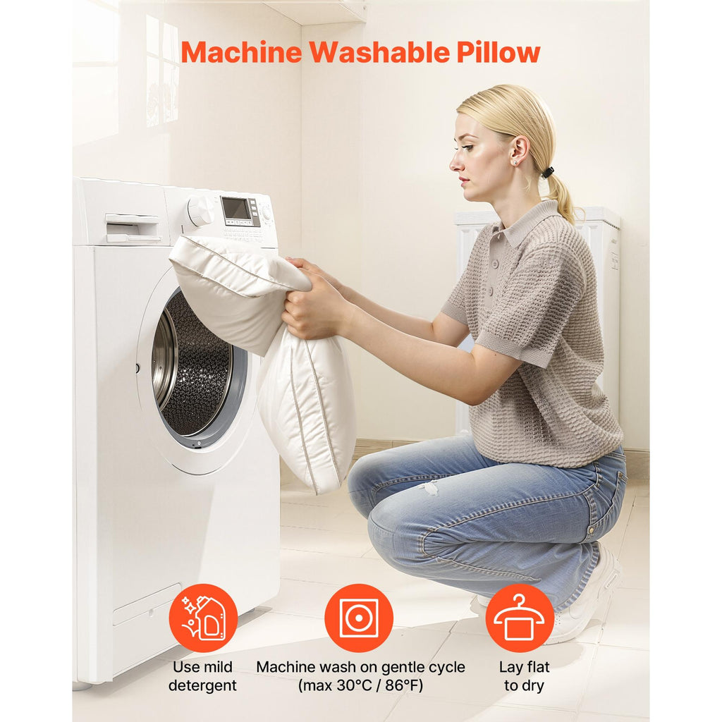 Bed Pillows for Sleeping, Set of 2, King Size, Luxury Hotel Quality Down Alternative, Supportive & Fluffy for Back, Stomach & Side Sleepers, White