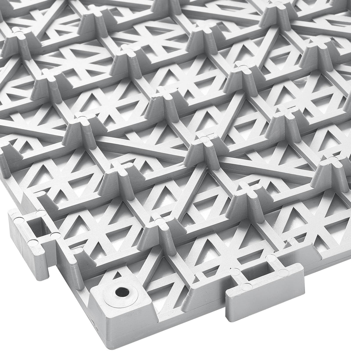 Modular Interlocking Drainage Mats, 12 Pack 12"x12", PVC Non-Slip Floor Tiles with Drainage Holes for Bathroom, Kitchen, Pool, Wet Areas, Gray