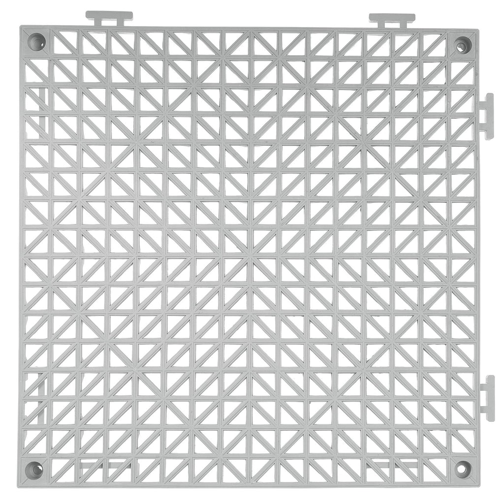 Modular Interlocking Drainage Mats, 12 Pack 12"x12", PVC Non-Slip Floor Tiles with Drainage Holes for Bathroom, Kitchen, Pool, Wet Areas, Gray