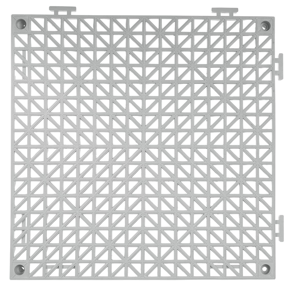 Modular Interlocking Drainage Mats, 12 Pack 12"x12", PVC Non-Slip Floor Tiles with Drainage Holes for Bathroom, Kitchen, Pool, Wet Areas, Gray