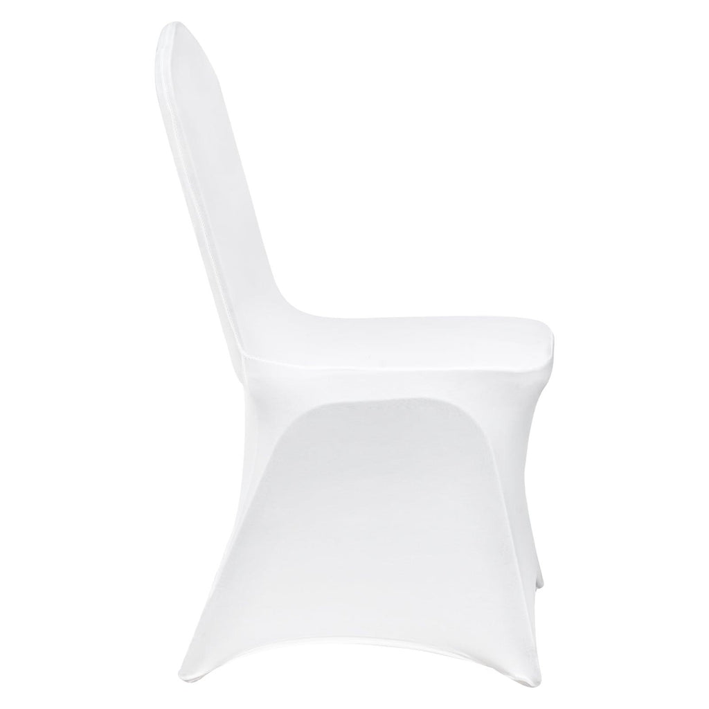 12 PCS White Stretch Spandex Folding Chair Covers, Universal Fitted Washable Slipcovers for Wedding, Party, Banquet, Holiday, Celebration, Dining