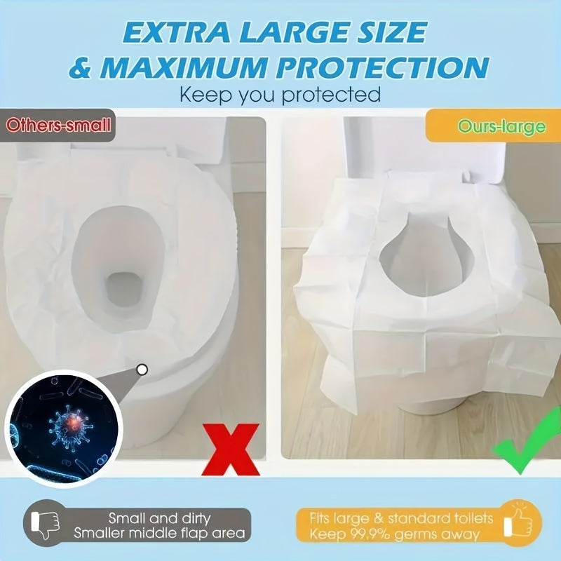Disposable Flushable Toilet Seat Covers, Extra Large Portable Paper Toilet Seat Liners for Travel, Hotel, Hospital & Public Restrooms