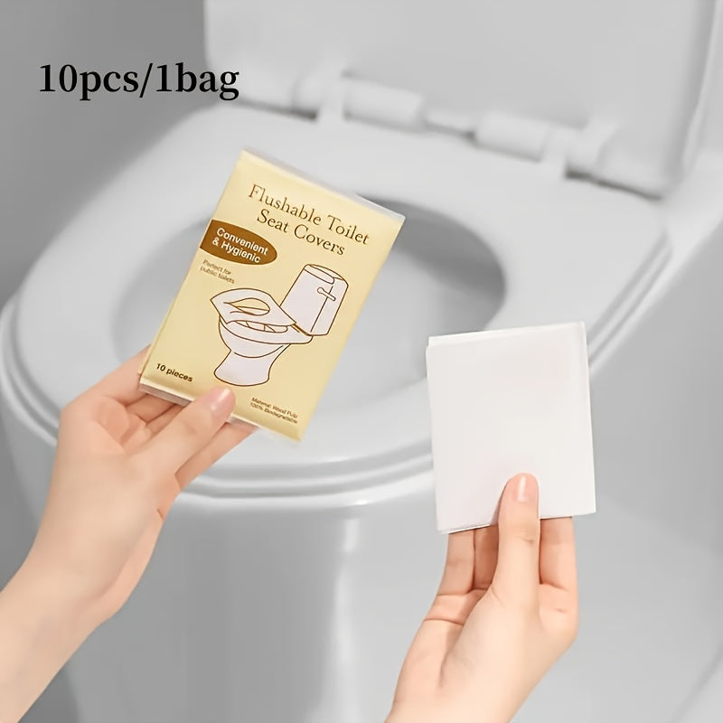 Disposable Flushable Toilet Seat Covers, Extra Large Portable Paper Toilet Seat Liners for Travel, Hotel, Hospital & Public Restrooms
