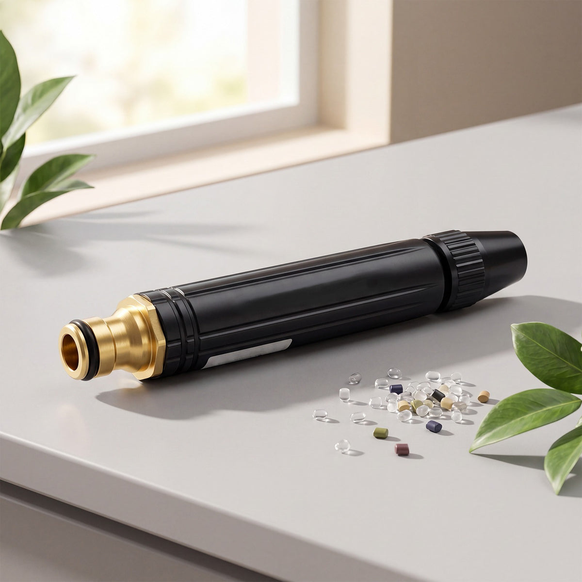 High Pressure Hose Nozzle, Adjustable Jet Spray Nozzle with Brass Quick Connector, Heavy Duty Water Spray Gun for Car Wash Garden Patio Cleaning