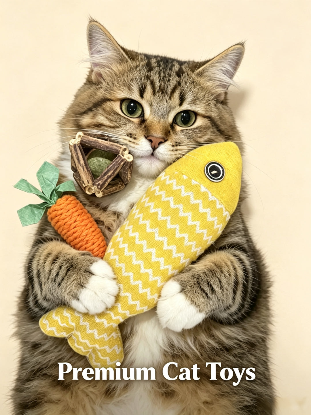 Cat Catnip Fish Toy, Durable Linen Plush Chew Toy with Natural Catnip for Indoor Cats Kitten Bite Hug Play