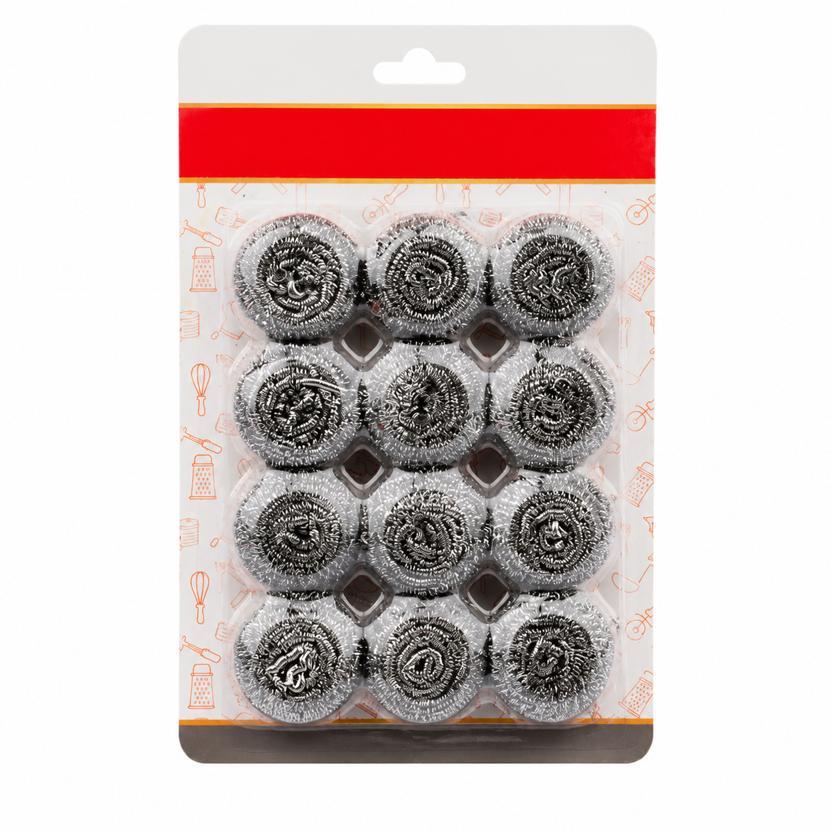12 Pack Stainless Steel Cleaning Scrubbers, Heavy Duty Metal Scouring Balls for Kitchen Pots Pans Dishes Grease Stains