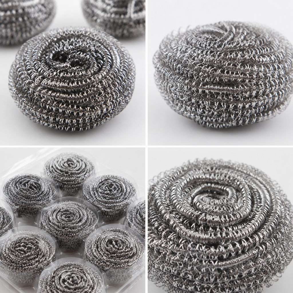 12 Pack Stainless Steel Cleaning Scrubbers, Heavy Duty Metal Scouring Balls for Kitchen Pots Pans Dishes Grease Stains