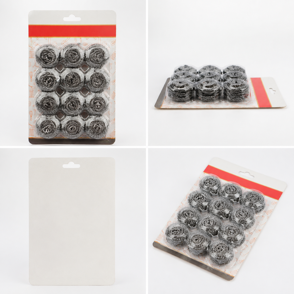 12 Pack Stainless Steel Cleaning Scrubbers, Heavy Duty Metal Scouring Balls for Kitchen Pots Pans Dishes Grease Stains