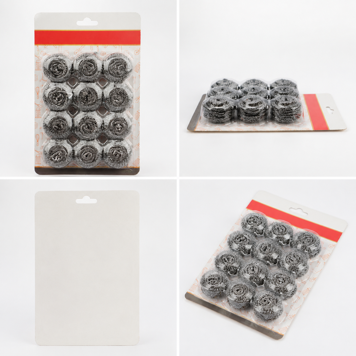 12 Pack Stainless Steel Cleaning Scrubbers, Heavy Duty Metal Scouring Balls for Kitchen Pots Pans Dishes Grease Stains