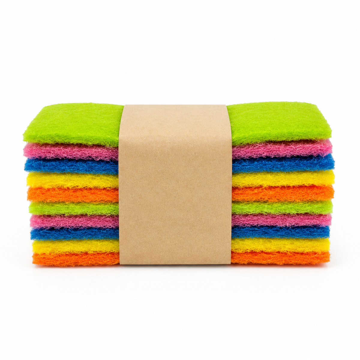 10 Pack Scouring Pads, Non-Scratch Polyester Cleaning Pads for Dishes Pots Pans Sinks, Reusable Dish Scrubber
