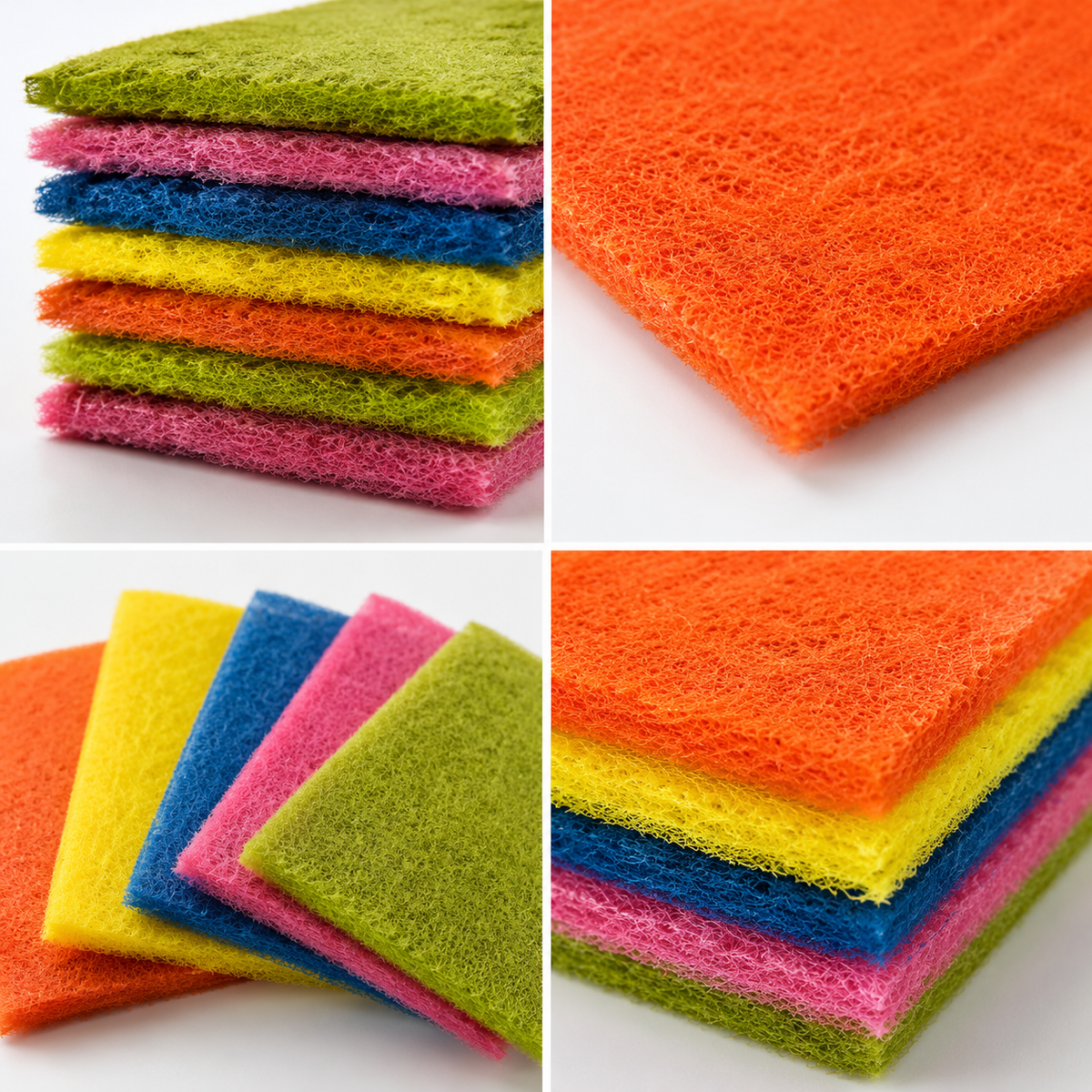 10 Pack Scouring Pads, Non-Scratch Polyester Cleaning Pads for Dishes Pots Pans Sinks, Reusable Dish Scrubber