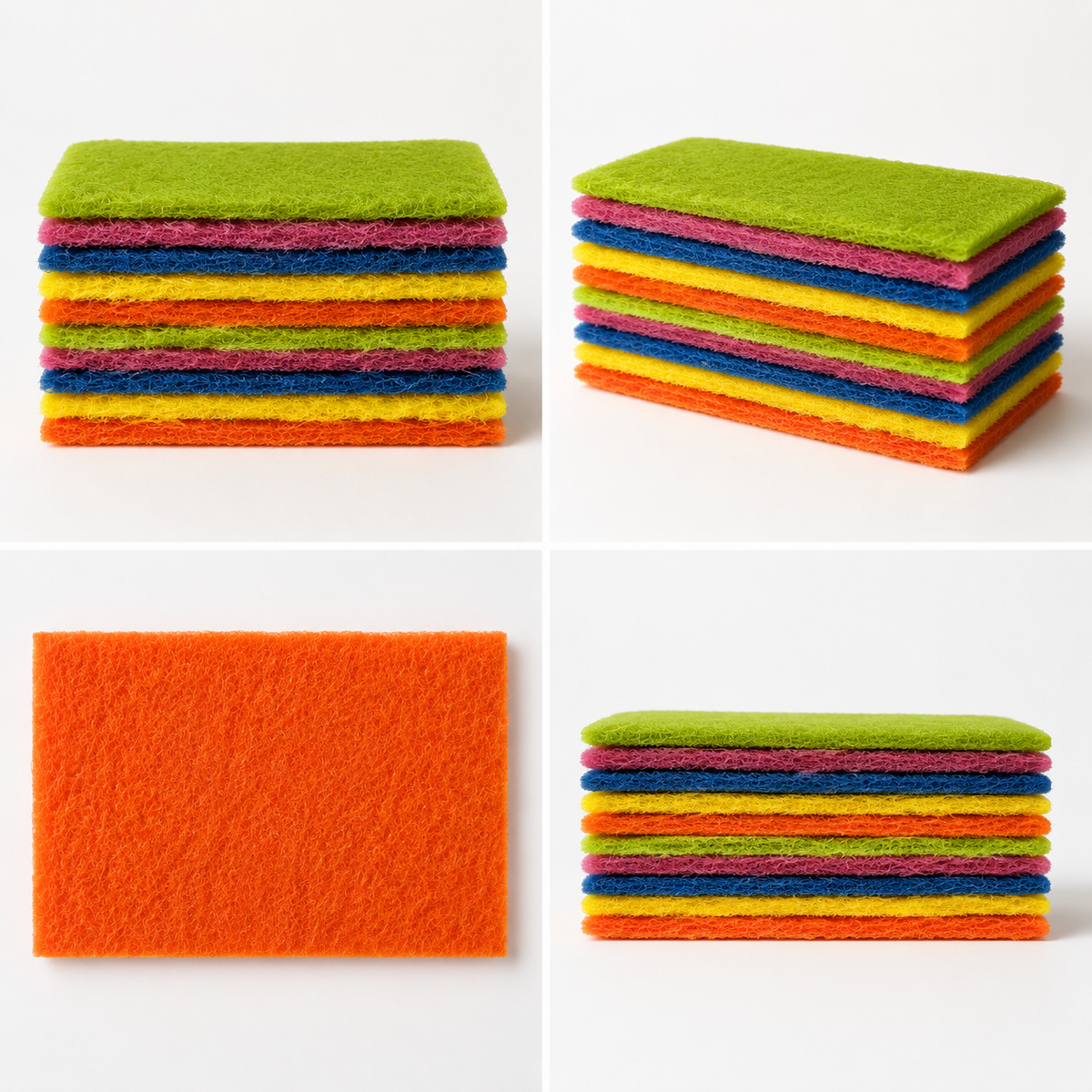 10 Pack Scouring Pads, Non-Scratch Polyester Cleaning Pads for Dishes Pots Pans Sinks, Reusable Dish Scrubber