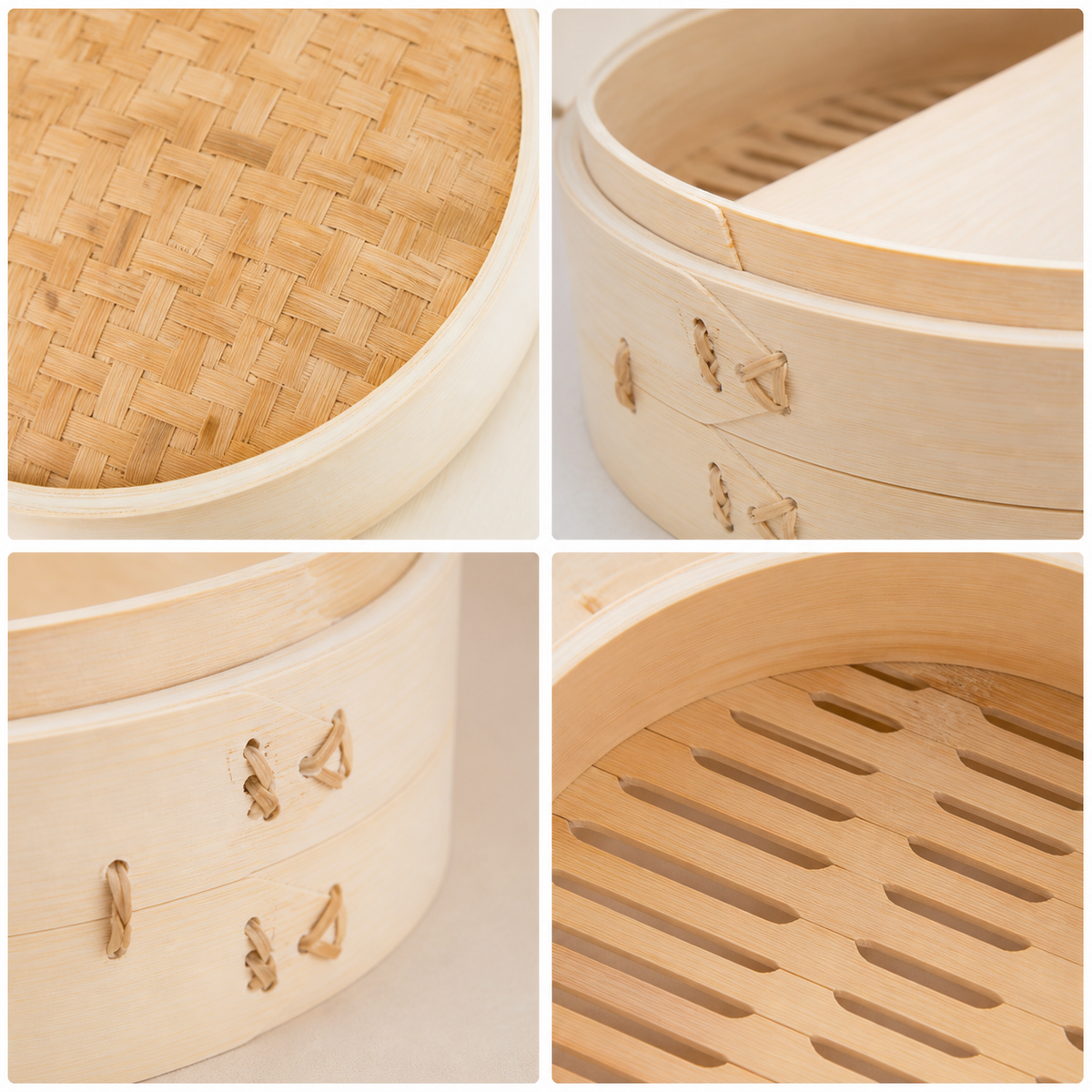 2 Tier Bamboo Steamer Basket, 11 Inch Natural Chinese Steamer for Cooking Dumplings Dim Sum Vegetables Fish, with Lid for Home Kitchen