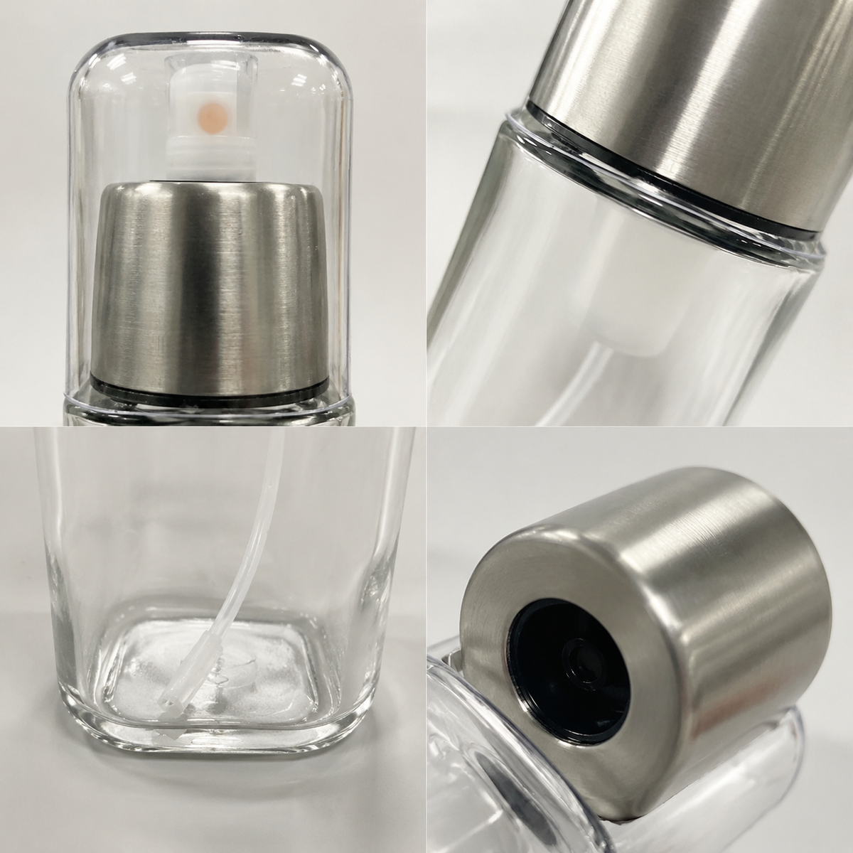 Glass Oil Sprayer Bottle with Stainless Steel Nozzle, Fine Mist Cooking Oil Dispenser for Air Fryer, Grilling, Baking & Salad