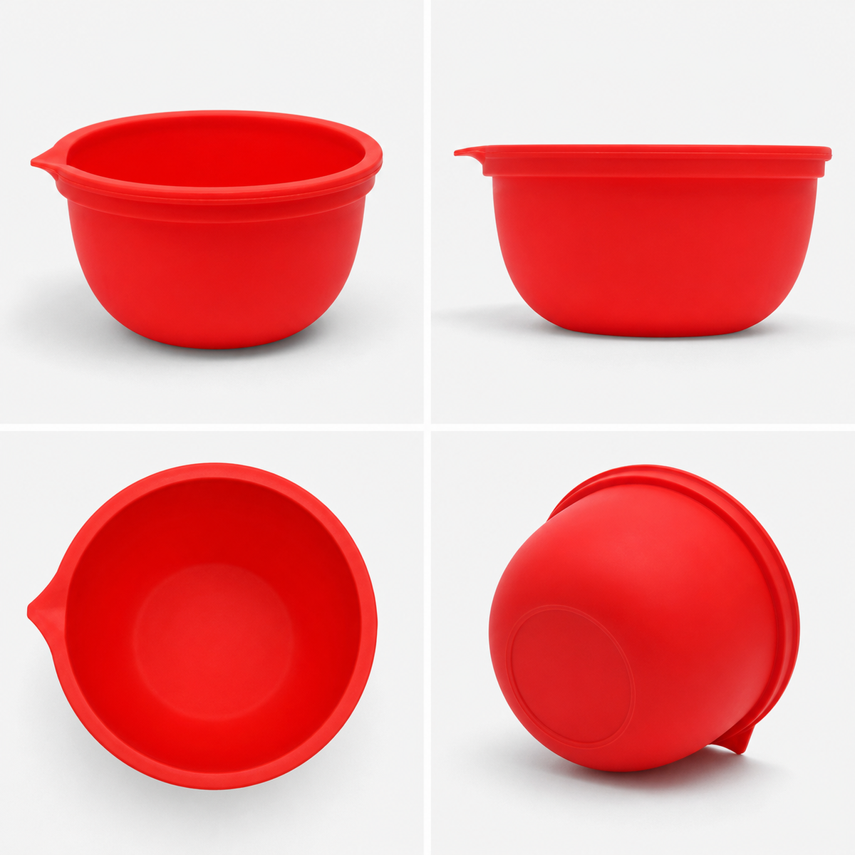 Silicone Mixing Bowl Liner for Stand Mixer, Red Food-Grade Dough Bowl with Pour Spout, Non-Stick Mixer Insert for Kneading Baking