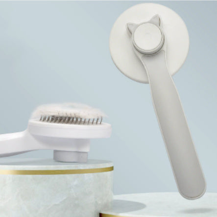 Self Cleaning Cat Brush for Shedding, Cute Cat Ear Slicker Grooming Brush, Gentle Pet Deshedding Brush for Cats Dogs