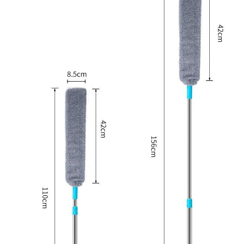 Three sets of gap dust collectors with 61 inch telescopic rods, bendable bottom dust collectors for household appliances, ultra-fine fiber flexible dust collectors suitable for bed bottom, sofa, refrigerator ceiling, 3 washable sets