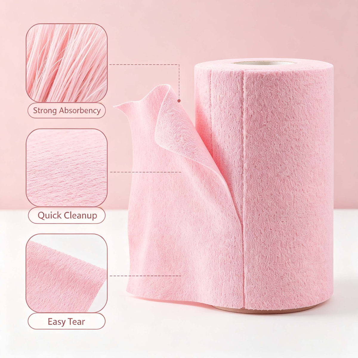 Soft Absorbent Kitchen Cleaning Cloths Roll, Wet Dry Reusable Dish Cloths for Counter Sink Daily Cleaning