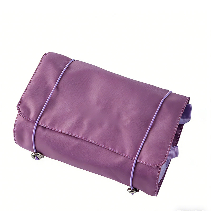 Roll Up Travel Makeup Bag with 4 Detachable Mesh Pouches, Portable Foldable Cosmetic Toiletry Organizer for Vacation & Daily Use